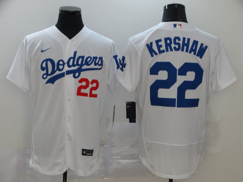 Men Los Angeles Dodgers #22 Kershaw White Nike Elite MLB Jerseys->los angeles dodgers->MLB Jersey